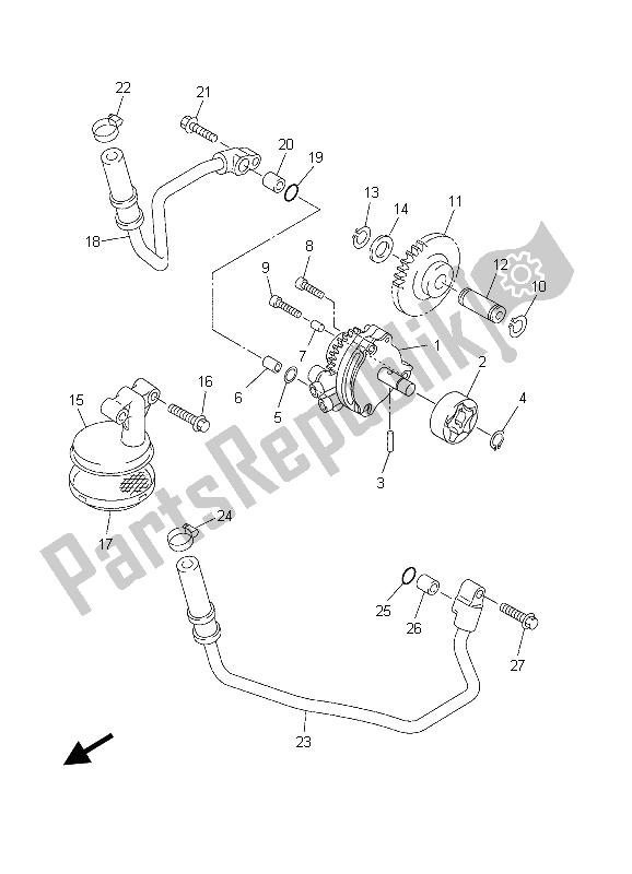 Toutes les pièces pour le La Pompe à Huile du Yamaha YZ 450F 2003