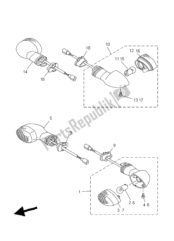 Todas las partes para Luz Intermitente de Yamaha TDM 900 2004