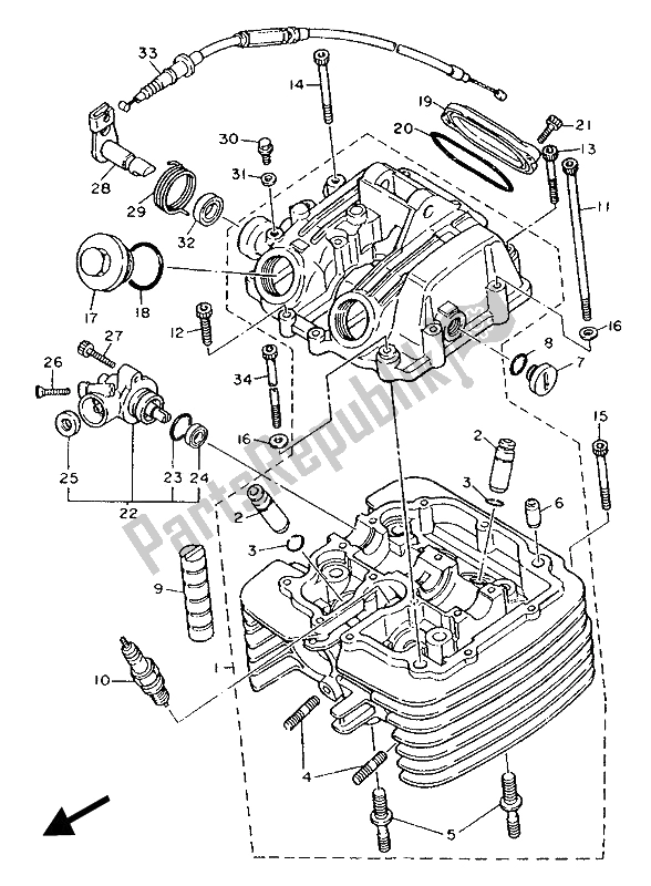 Wszystkie części do G? Owica Cylindra Yamaha XT 600 1989