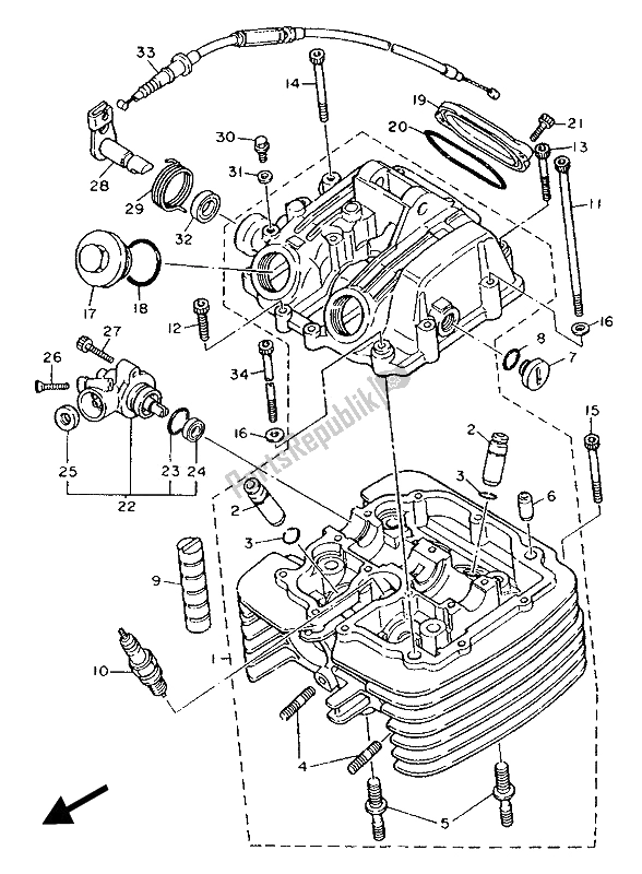 Wszystkie części do G? Owica Cylindra Yamaha XT 600 1989