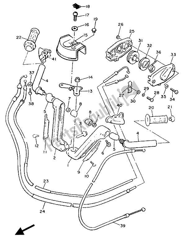 Toutes les pièces pour le Poignée Et Câble De Direction du Yamaha XVZ 13 TD Venture Royal 1300 1990