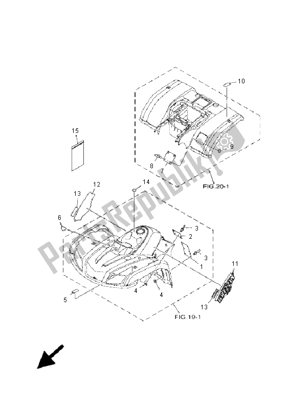 Tutte le parti per il Emblema Ed Etichetta 1 del Yamaha YFM 350 Grizzly 2X4 2009