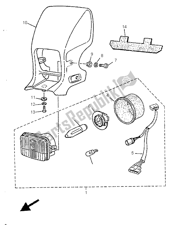 Todas las partes para Faro de Yamaha TT 600E 1997