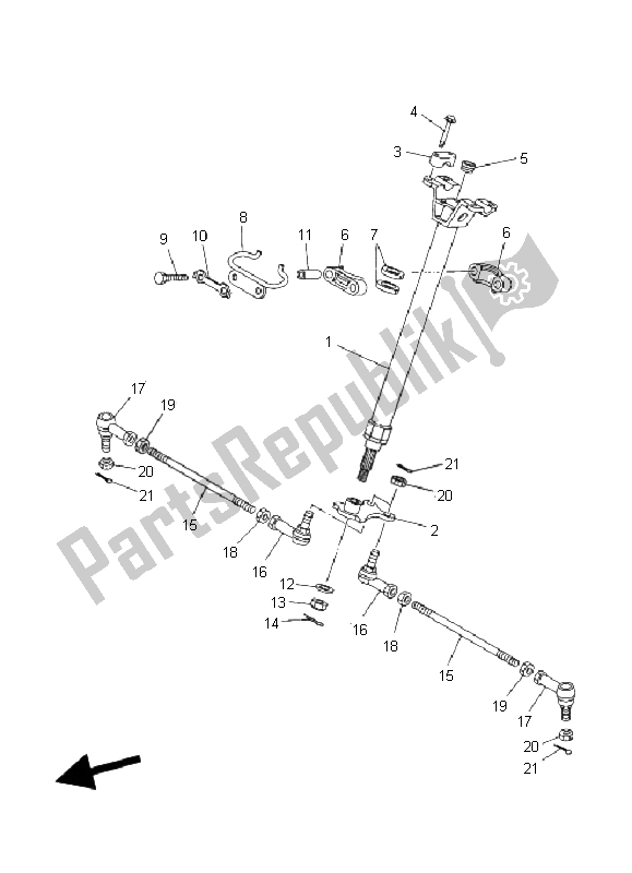 All parts for the Steering of the Yamaha YFM 350F Grizzly 4X4 2008