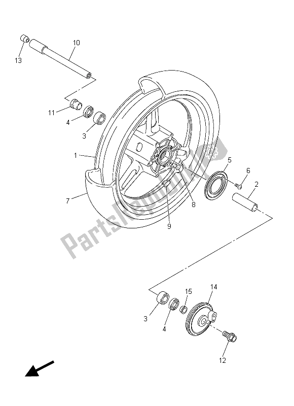 Todas las partes para Rueda Delantera de Yamaha FJR 1300 AS 2015