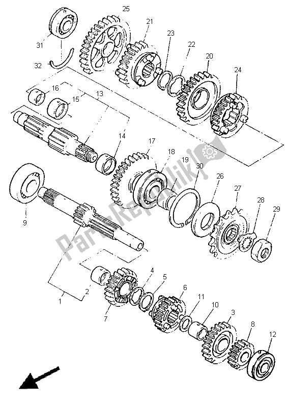 Wszystkie części do Przenoszenie Yamaha GTS 1000 1998