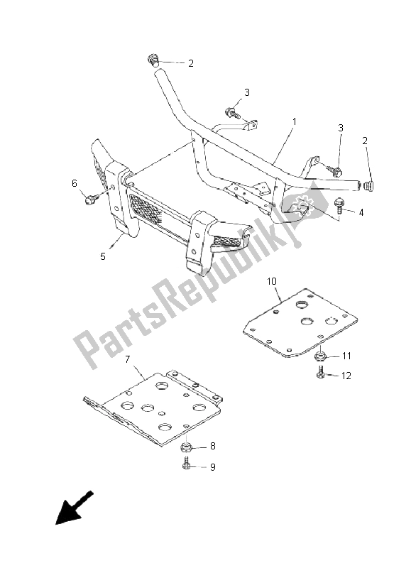 All parts for the Guard of the Yamaha YXR 700F Rhino 2009