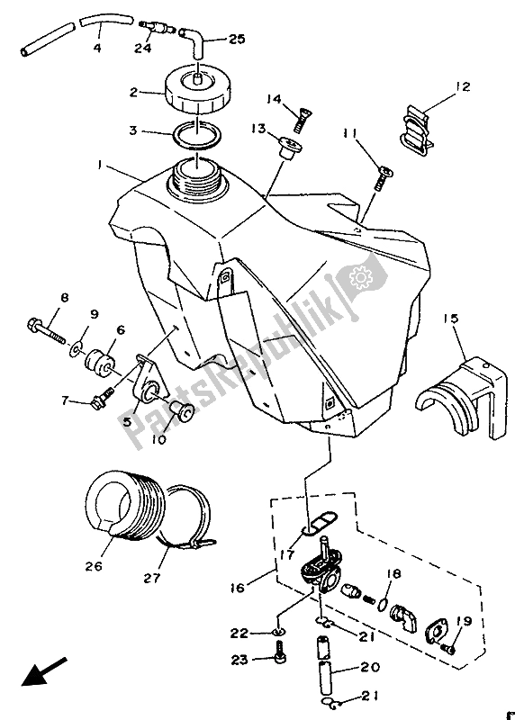 Tutte le parti per il Serbatoio Di Carburante del Yamaha YZF 250 LC 1994