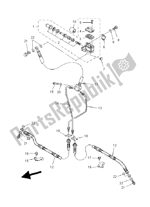 Todas las partes para Cilindro Maestro Delantero de Yamaha YFM 350 FW Wolverine 4X4 2000