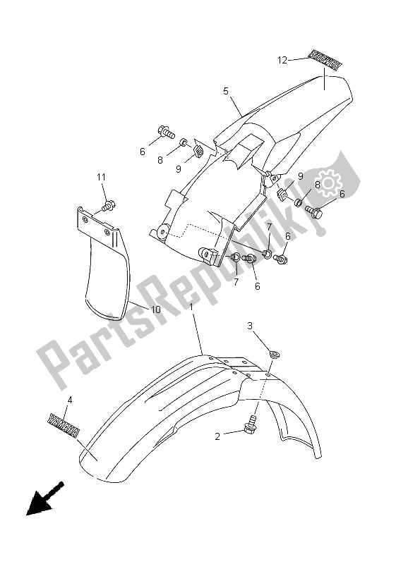 Tutte le parti per il Parafango del Yamaha YZ 85 SW LW 2005