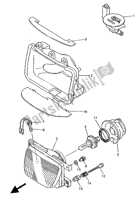 All parts for the Alternate (electrical) of the Yamaha XTZ 660 1993