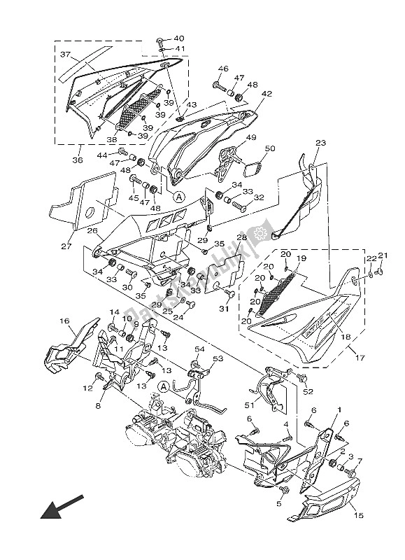 Todas as partes de Capota 3 do Yamaha MT 10 1000 2016