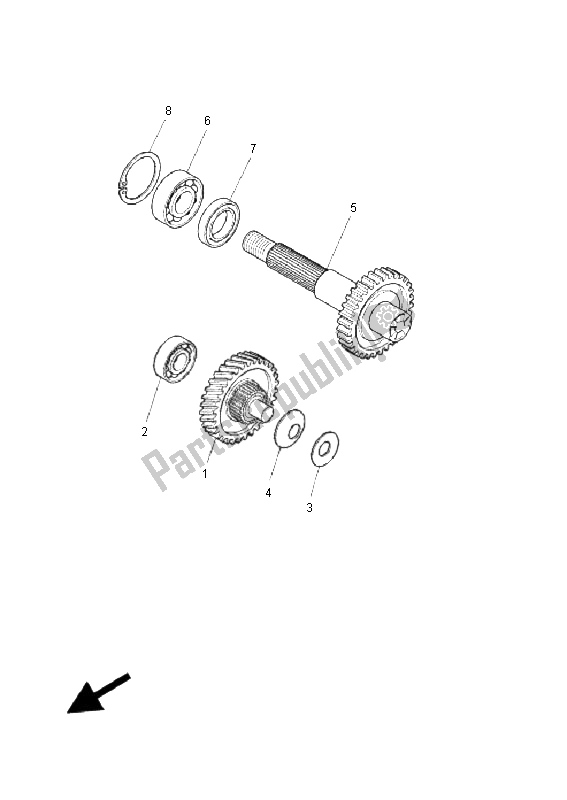 All parts for the Transmission of the Yamaha CW 50 2008