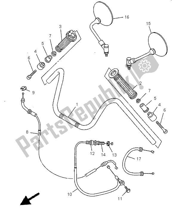 Tutte le parti per il Maniglia E Cavo Dello Sterzo del Yamaha XV 125 S 1999