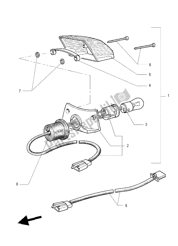 Alle onderdelen voor de Achterlicht van de Yamaha TT 600 RE 2004