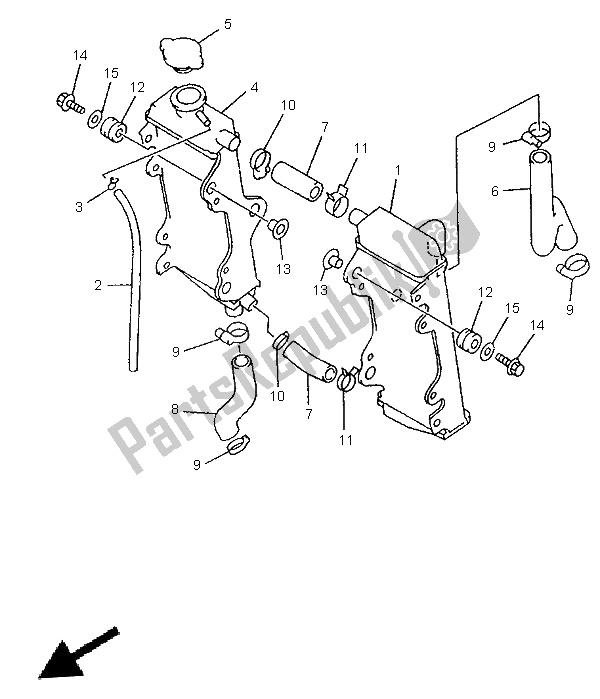 Alle onderdelen voor de Radiator Slang van de Yamaha WR 250Z 1997