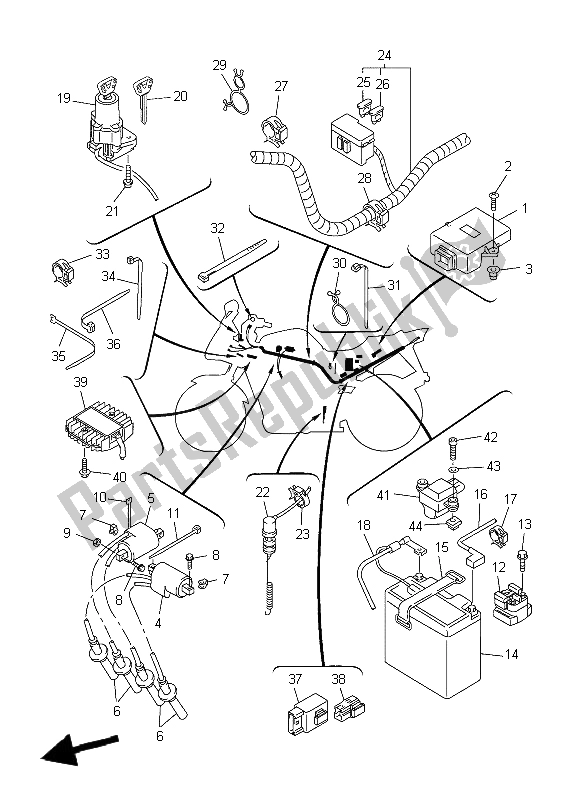 Toutes les pièces pour le électrique 1 du Yamaha FZS 1000 S Fazer 2004