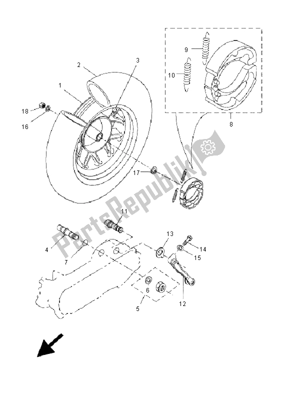 Todas las partes para Rueda Trasera de Yamaha CW 50N BWS 2009