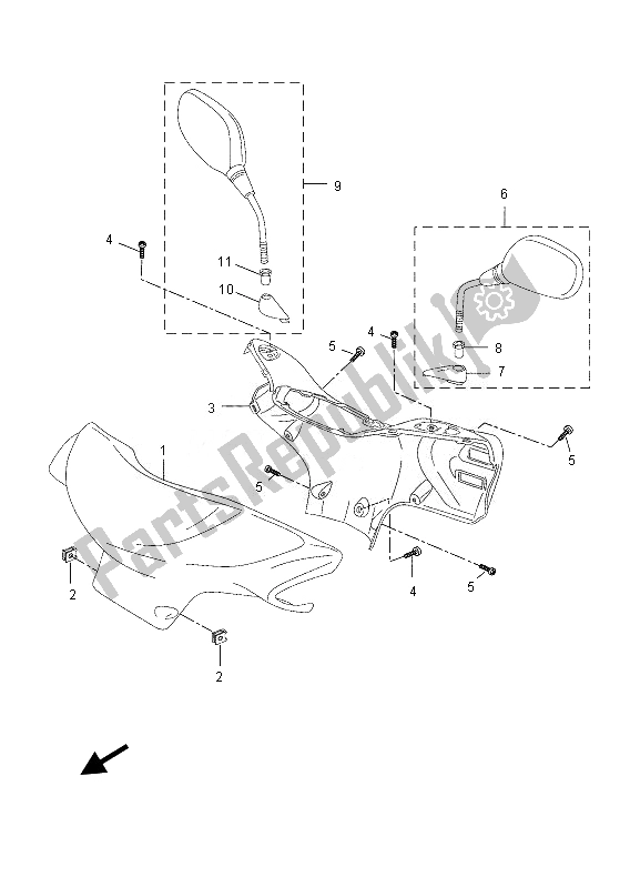 Todas las partes para Carenado 1 de Yamaha YN 50 FU 2013