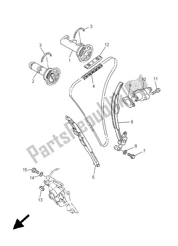 All parts for the Camshaft & Chain of the Yamaha YZ 250F 2005