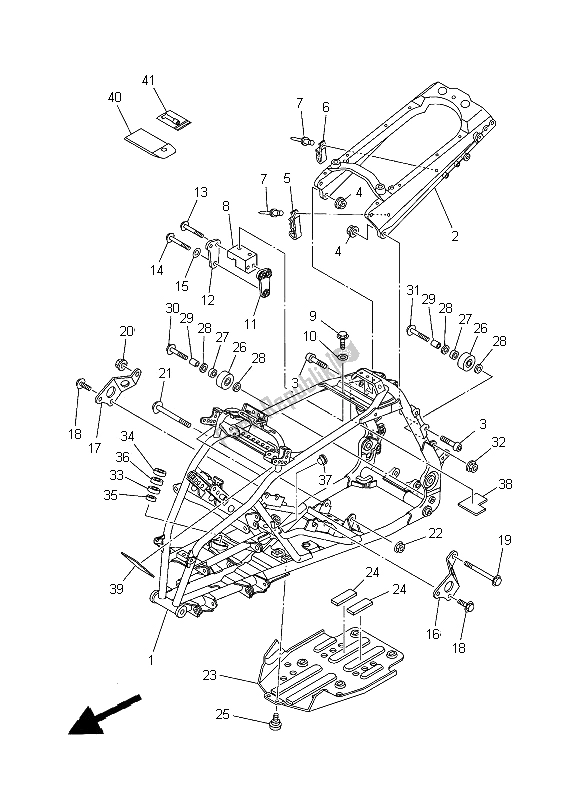 Toutes les pièces pour le Cadre du Yamaha YFZ 450 2008