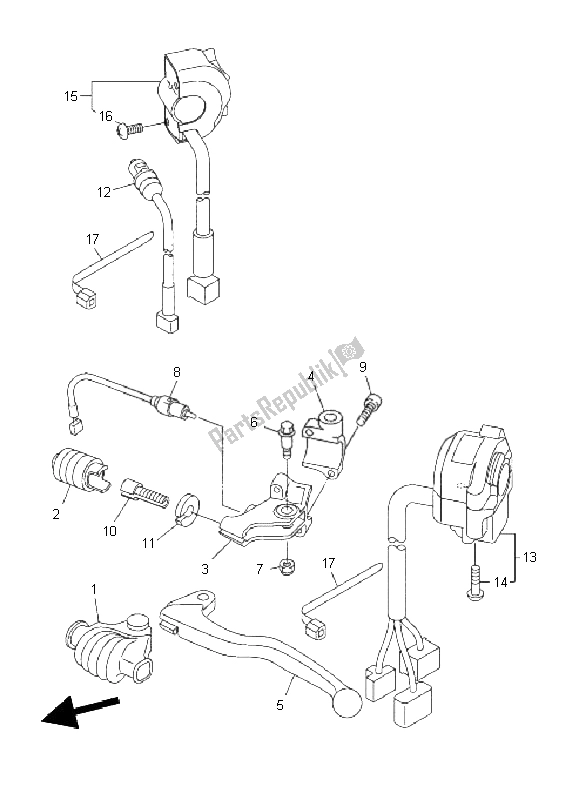 Toutes les pièces pour le Interrupteur Et Levier De Poignée du Yamaha WR 250R 2011