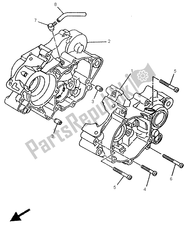 Todas as partes de Bloco Do Motor do Yamaha YZ 80 LW 1997