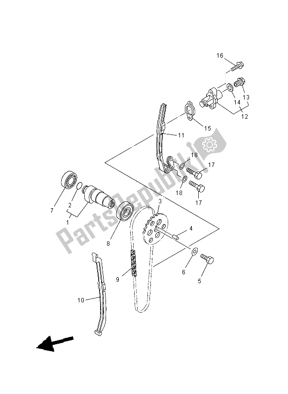 Tutte le parti per il Albero A Camme E Catena del Yamaha YFM 350R 2012