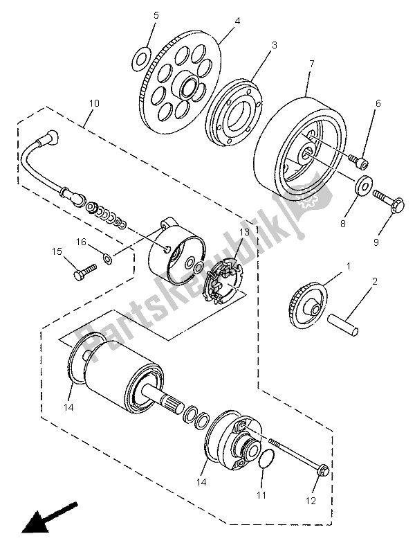 All parts for the Starter Clutch of the Yamaha XVS 650A Dragstar Classic 1998