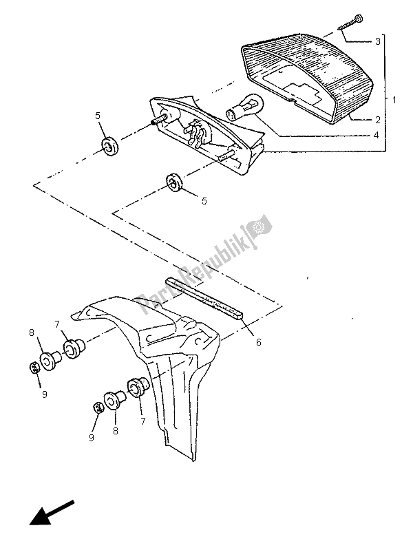 Toutes les pièces pour le Feu Arrière du Yamaha TT 600S 1995