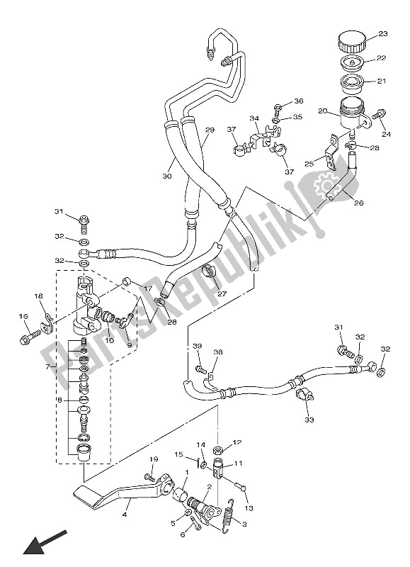 Wszystkie części do Tylny Cylinder G?ówny Yamaha VMX 17 1700 2016