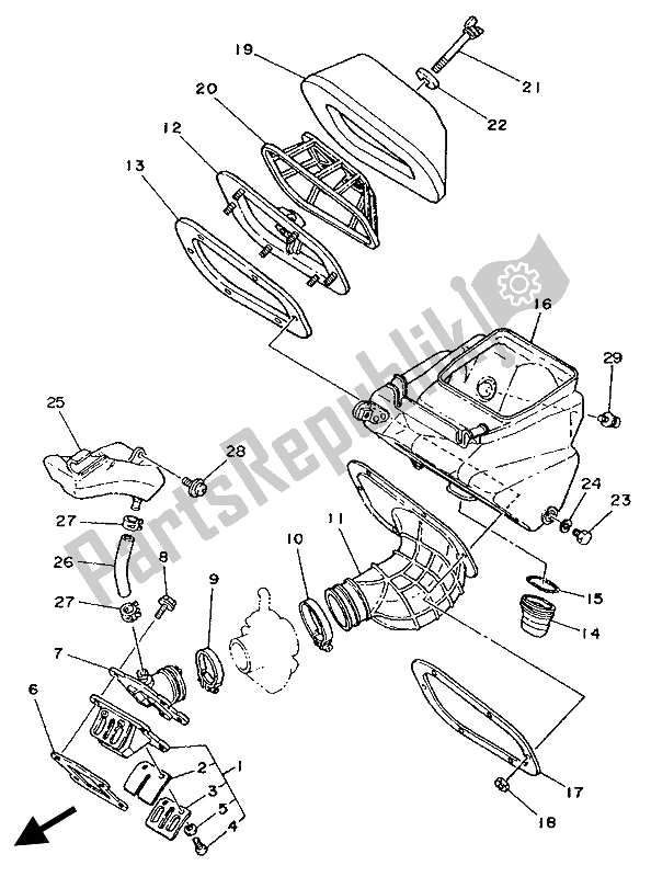 Wszystkie części do Wlot Yamaha YZ 80 1988