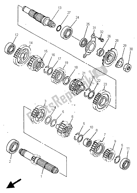 Todas las partes para Transmisión de Yamaha WR 400F 1998