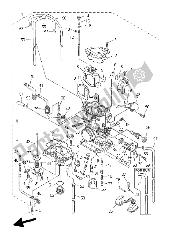 Alle onderdelen voor de Carburator van de Yamaha WR 250F 2010