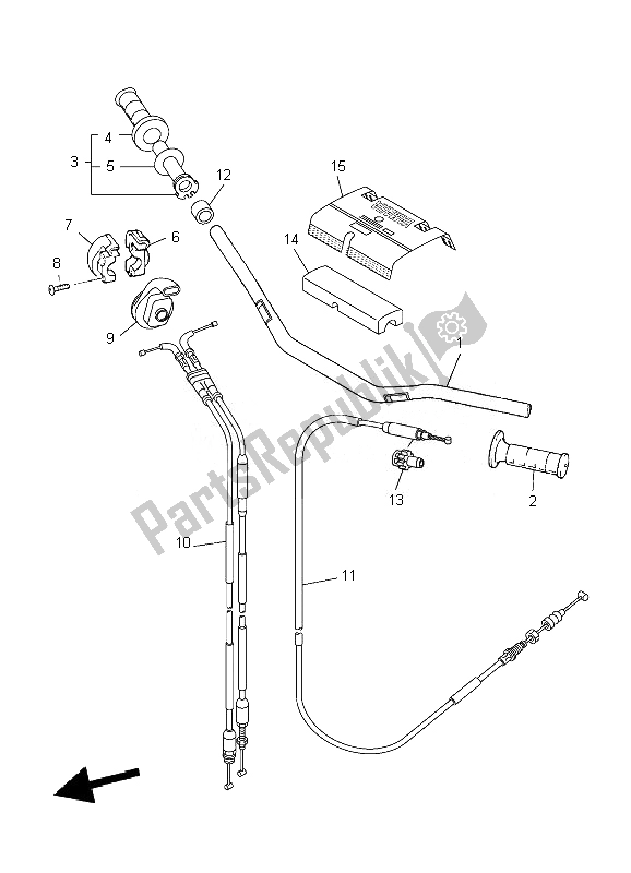 All parts for the Steering Handle & Cable of the Yamaha YZ 250F 2007