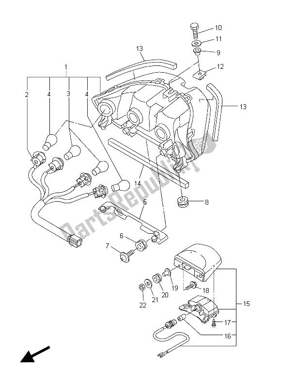 Tutte le parti per il Fanale Posteriore del Yamaha FJR 1300A 2015