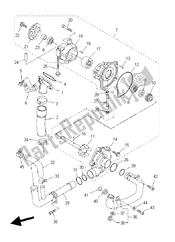 Tutte le parti per il Pompa Dell'acqua del Yamaha FZ1 NA Fazer 1000 2009