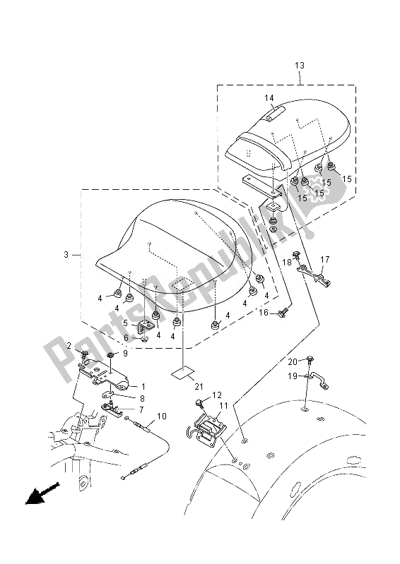 Todas las partes para Asiento de Yamaha XV 1900A 2013