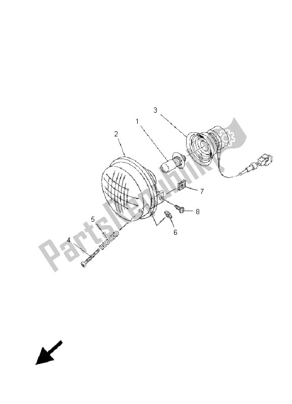 Tutte le parti per il Faro del Yamaha YFM 350F Grizzly 4X4 2009