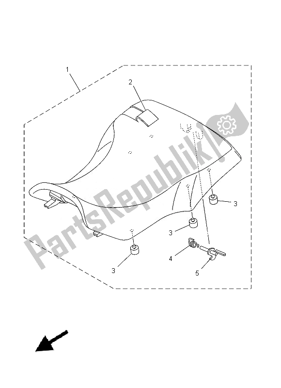 All parts for the Seat of the Yamaha YFM 350 FWA Grizzly 4X4 2013