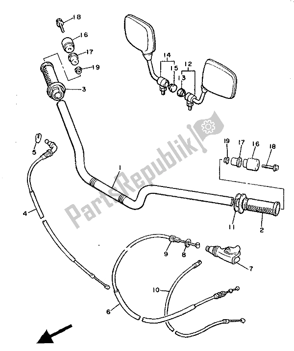 Toutes les pièces pour le Poignée Et Câble De Direction du Yamaha XJ 900 1986