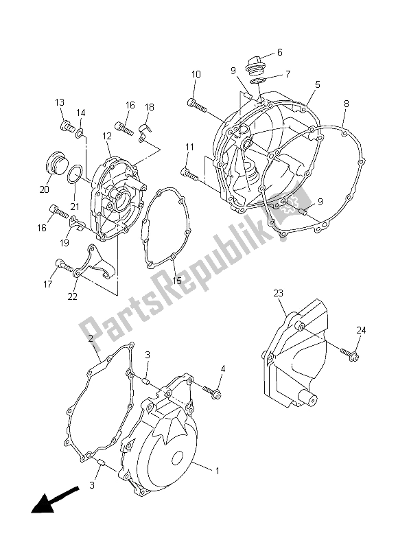 Tutte le parti per il Coperchio Del Carter 1 del Yamaha YZF R6 600 2014