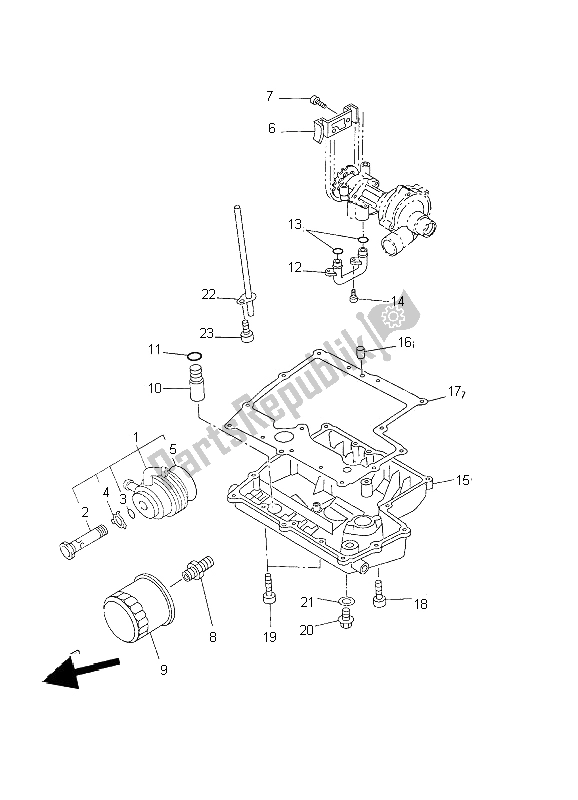 Tutte le parti per il Filtro Olio del Yamaha YZF R1 1000 2002