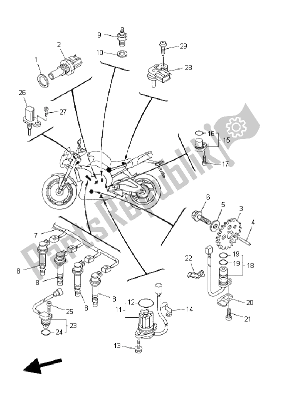 Tutte le parti per il Elettrico 1 del Yamaha FZ8 NA 800 2011