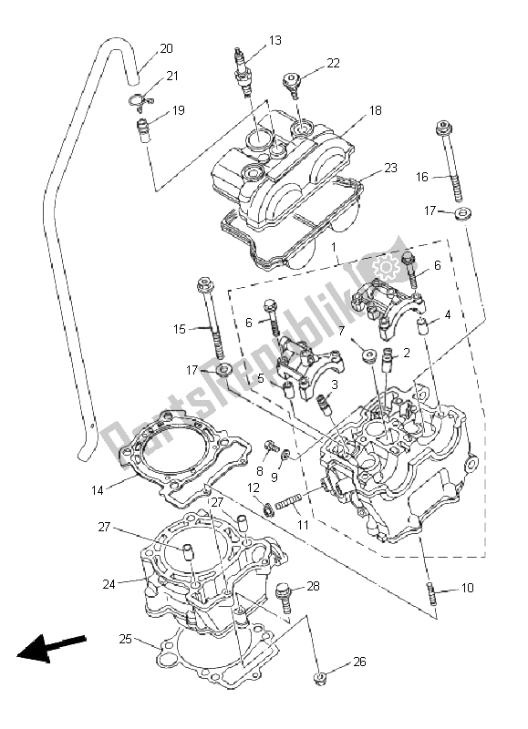 Todas las partes para Cilindro de Yamaha YZ 250F 2011