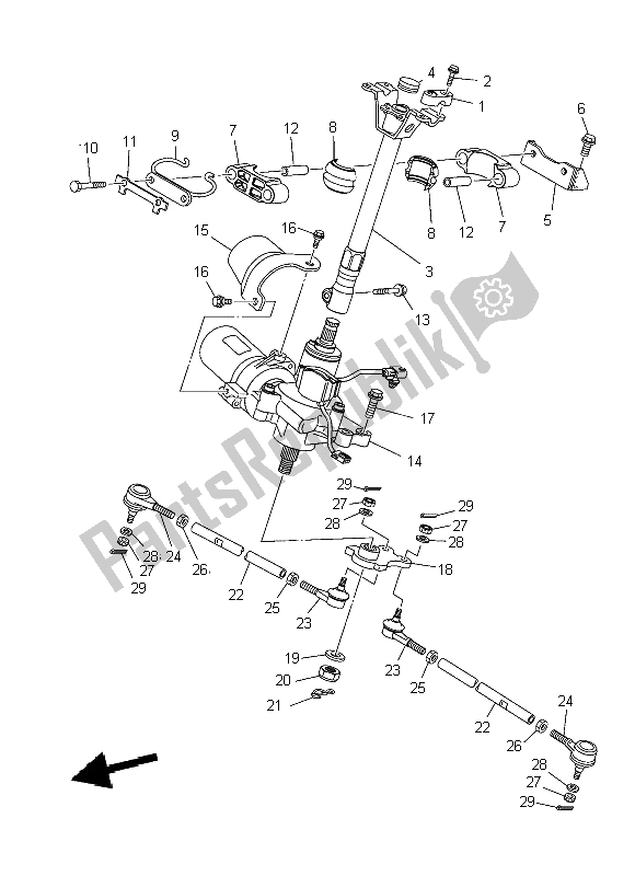 Tutte le parti per il Timone del Yamaha YFM 550 Fwad Dpbse Grizzly 4X4 2014