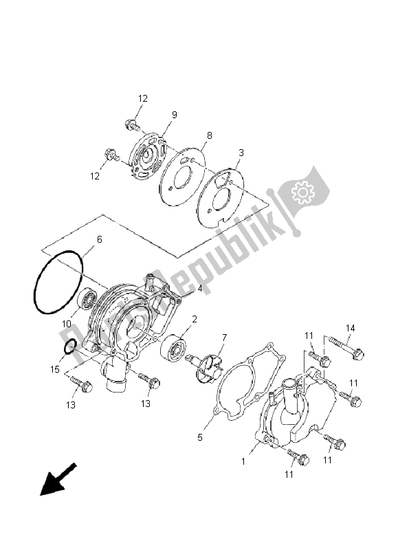 Tutte le parti per il Pompa Dell'acqua del Yamaha T 135 FI Crypton X 2009