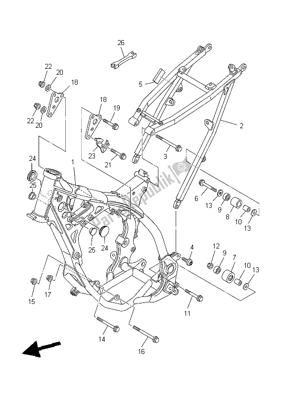 Toutes les pièces pour le Cadre du Yamaha YZ 125 2004