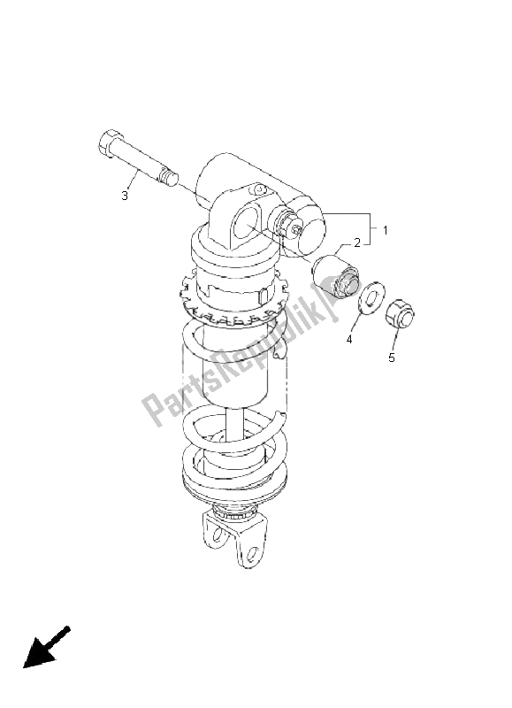 All parts for the Rear Suspension of the Yamaha FZS 1000 S Fazer 2005