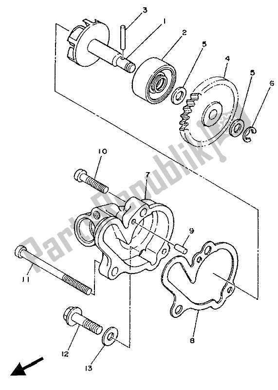 Tutte le parti per il Pompa Dell'acqua del Yamaha DT 125R 1988